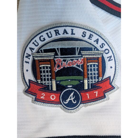 Majestic Los Bravos Jersey Women Medium Atlanta Braves Cool Base Rare - Picture 9 of 16